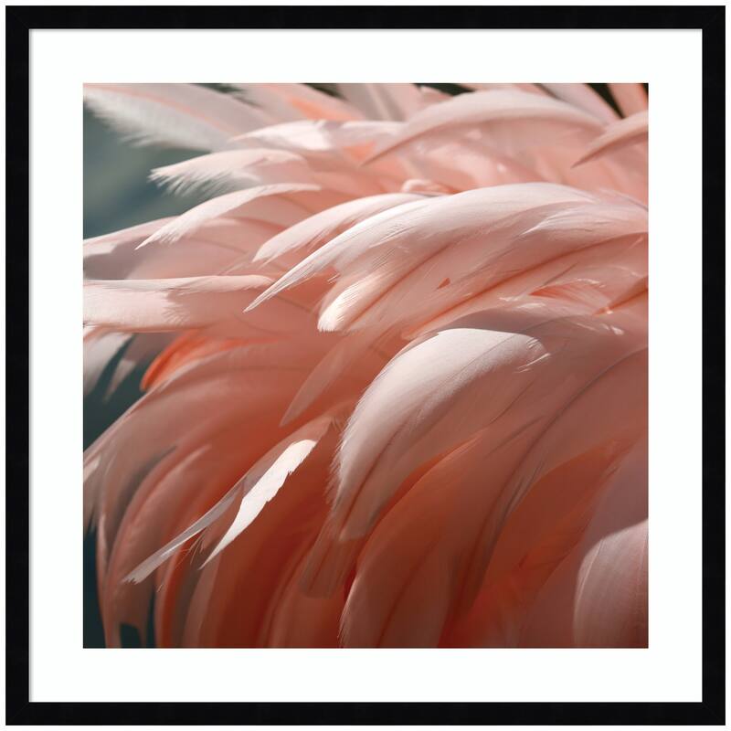 Kate and Laurel Flamingo No. 1 by Alicia Bock Framed Wall Art Print - 25 x 25 - Black