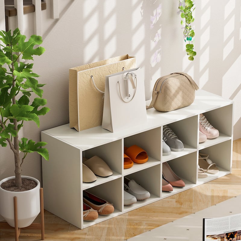 Costway 8 Cubbies Shoe Bench with 500 LBS Weight Capacity Cubby Shoe - See Details