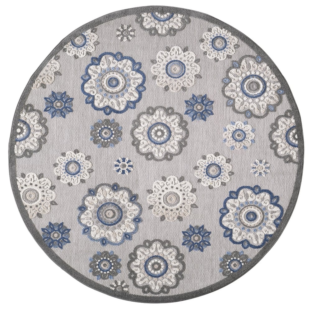 Domani Napa Mid-Century Floral Indoor / Outdoor Area Rug