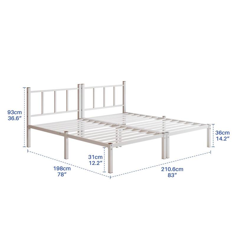 Detachable Twin Size Bunk Bed for 3, Metal Triple Bed Frame, Heavy Duty Metal Slat, Noise Free, No Boxing Spring Needed