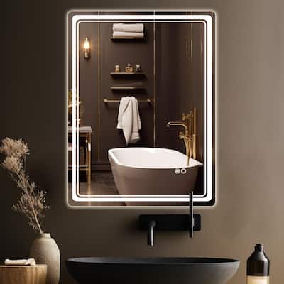 Wallbeyond 3-Tone Modern Style Frameless Rectangular LED Wall Mirror