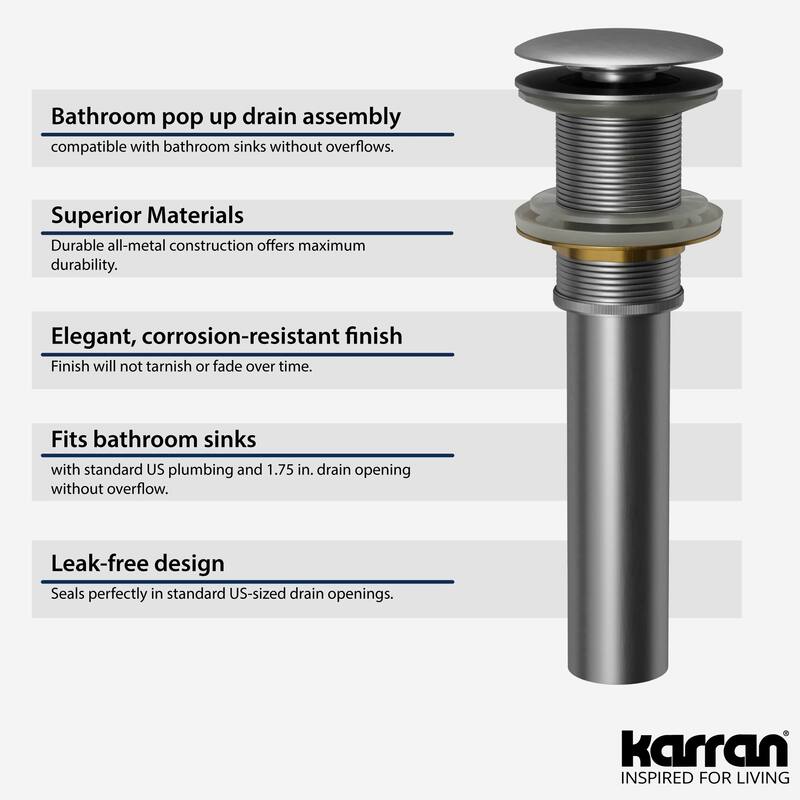 Karran PU25 Pop-Up Vanity Bowl Drain