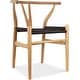 preview thumbnail 29 of 32, Farmhouse Dining Chairs Organic Round Arms Y-back Wood with Woven Black Seats For Kitchen Hotel Restaurants (Set of 2)