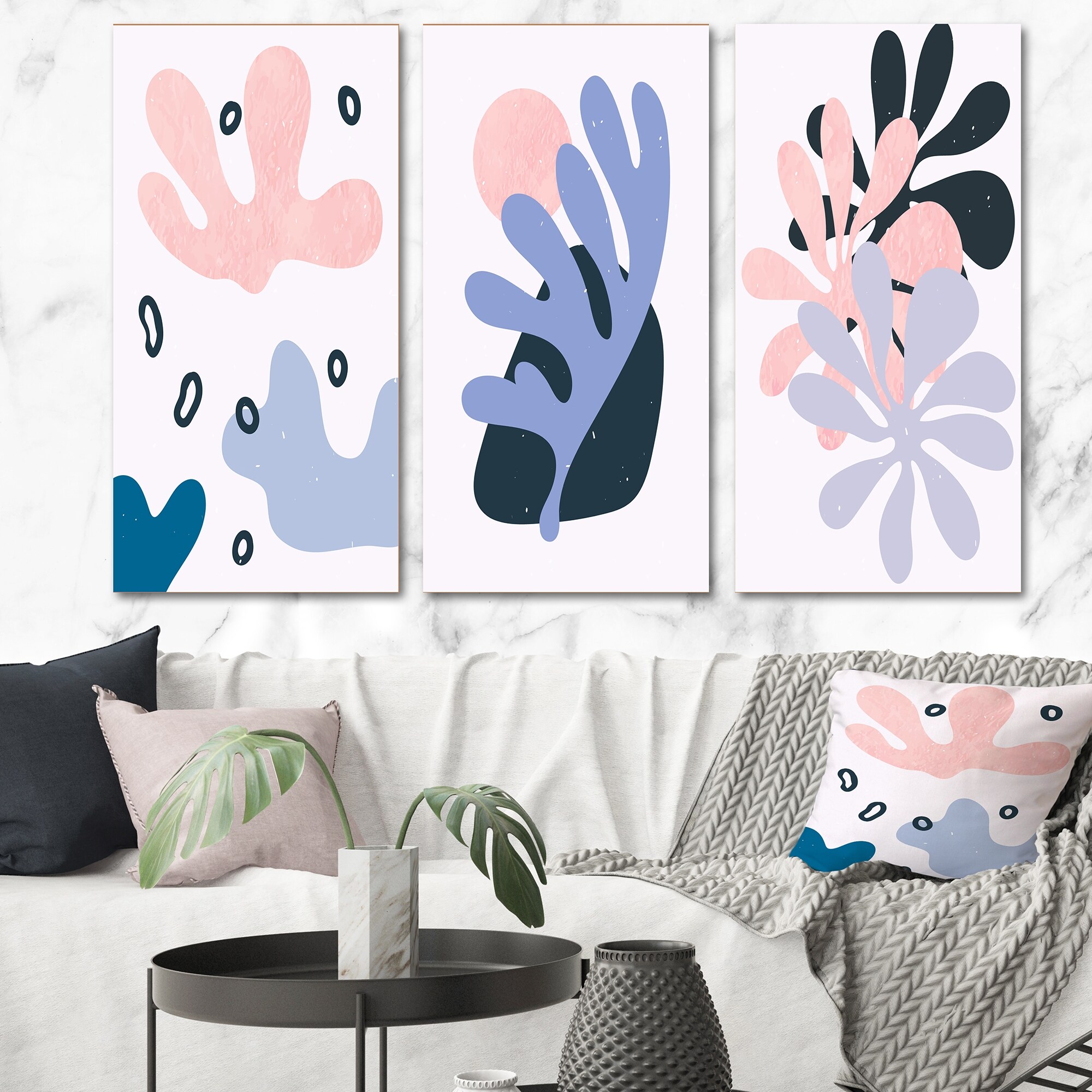 Designart Primitive Abstract Retro Shapes VII - Mid-Century Modern Wall Art Print - Vibrant Geometric Patterns for Contemporary Home Decor-image