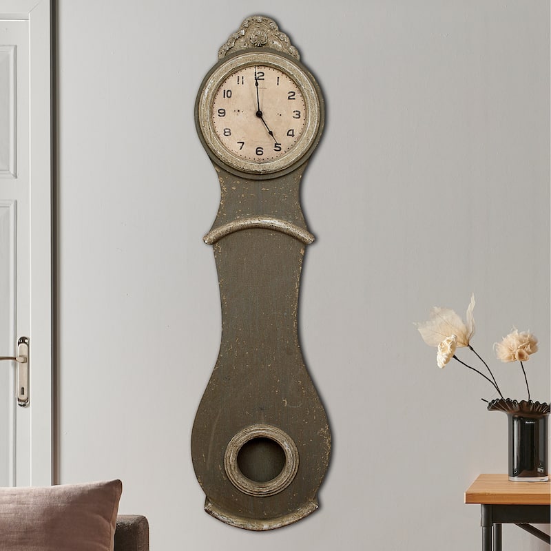Decorative Reclaimed Wood Grandfather Style Wall Clock
