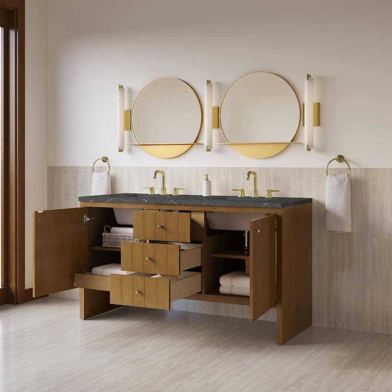 James Martin Vanities 435-V60D-3PBL Hudson 60" Free Standing Double