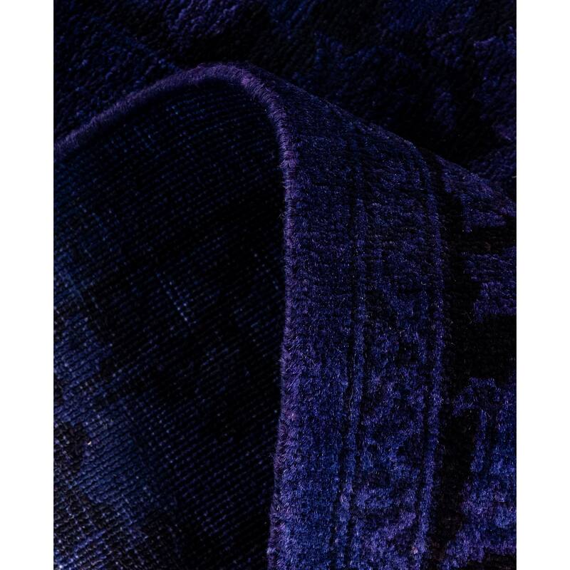 Overdyed One-of-a-Kind Hand-Knotted Area Rug - Purple - 2' 6" x 14' 1"