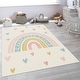 preview thumbnail 11 of 22, Kids Rug with Rainbow and Hearts in Pastel Colors