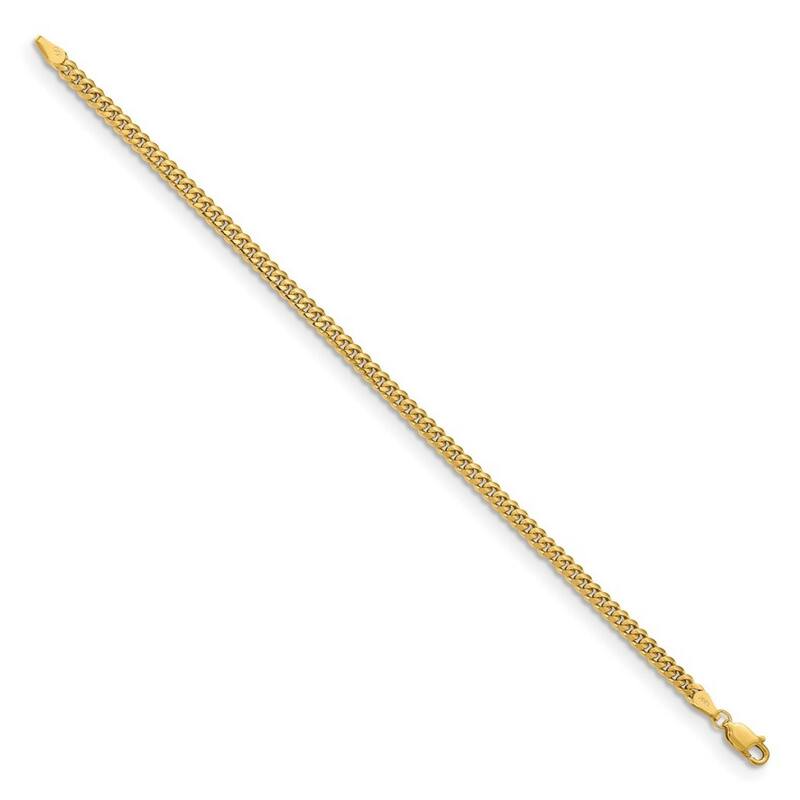 Curata 14k 3.5mm Solid Miami Curb Chain Bracelet - 7 Inch