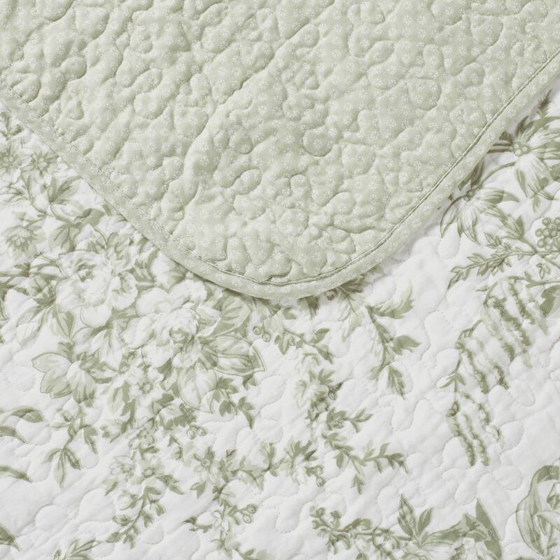 Laura Ashley Bedford Cotton Reversible Quilt Set