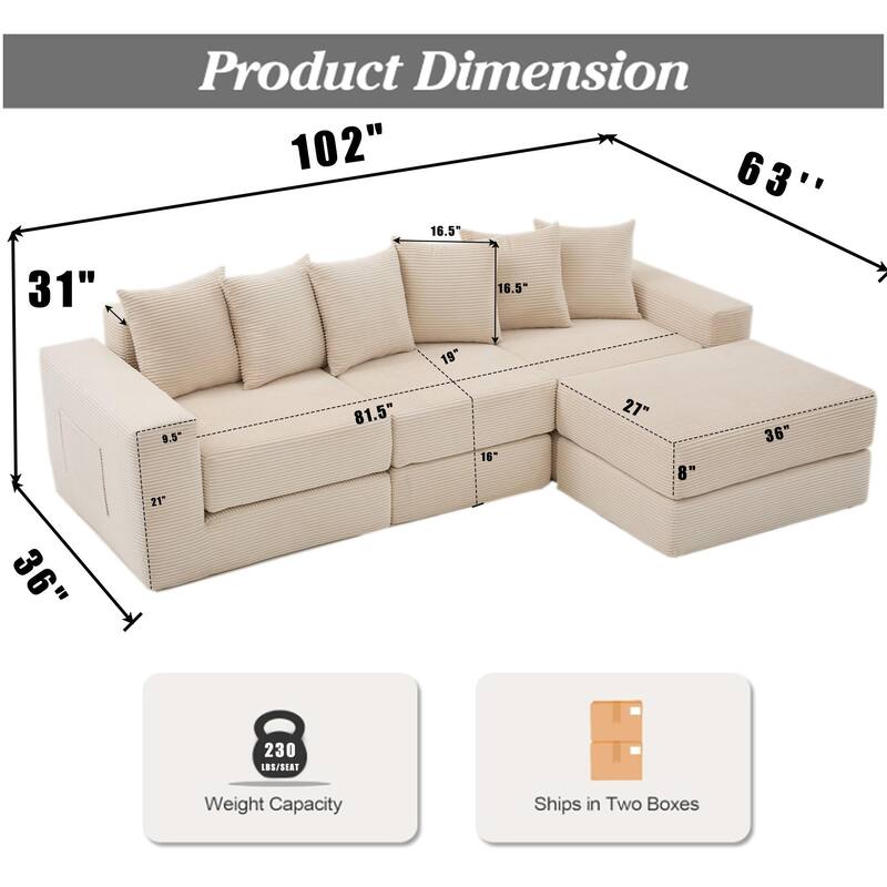 10-in-1 Convertible Sofa Sectional