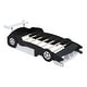 preview thumbnail 4 of 7, Pine Wood Twin Size Race Car-Shaped Platform Bed with Wheels and Safety Rails for Kids Bedroom, No Box Spring Required, Black