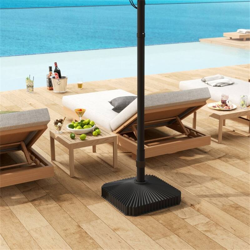 HDPE Garden Parasol Base for Umbrellas Up to 7.2 Foot Lightweight Portable Sand or Water Fillable - 17.7" L x 17.7" W x 11.8" H