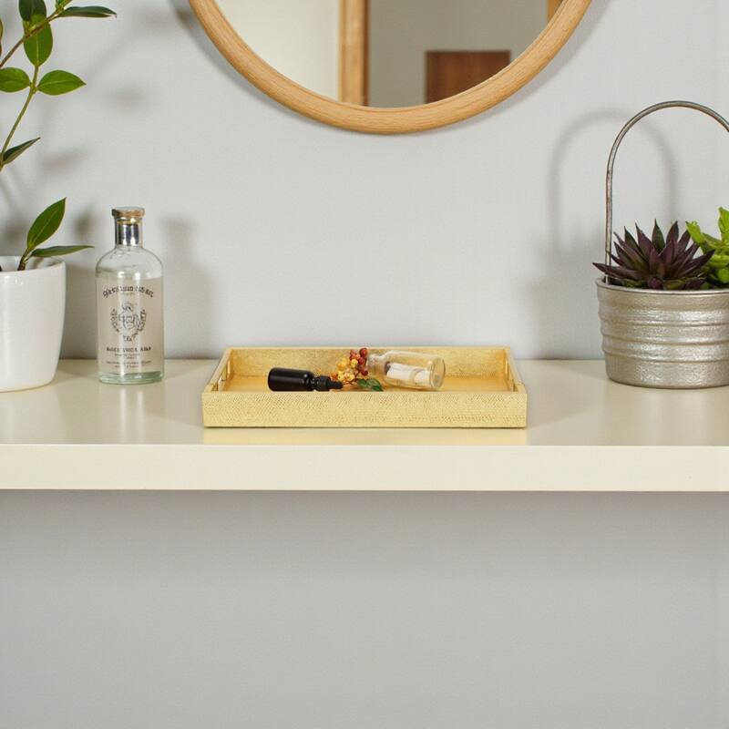 Lusan Faux Shagreen Tray with Handles