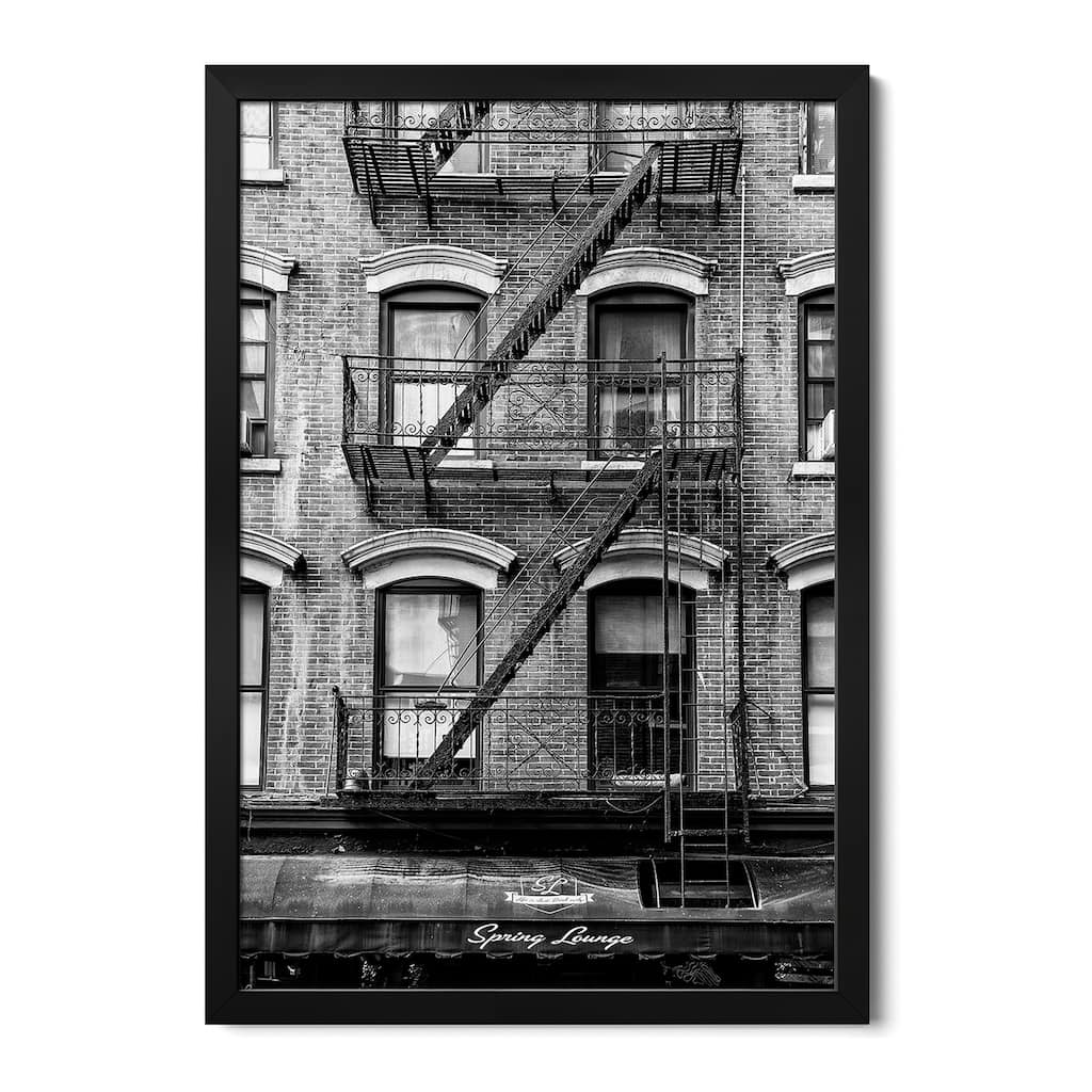 Black Fire Escape Stairs Premium Framed Poster by Philippe Hugonnard