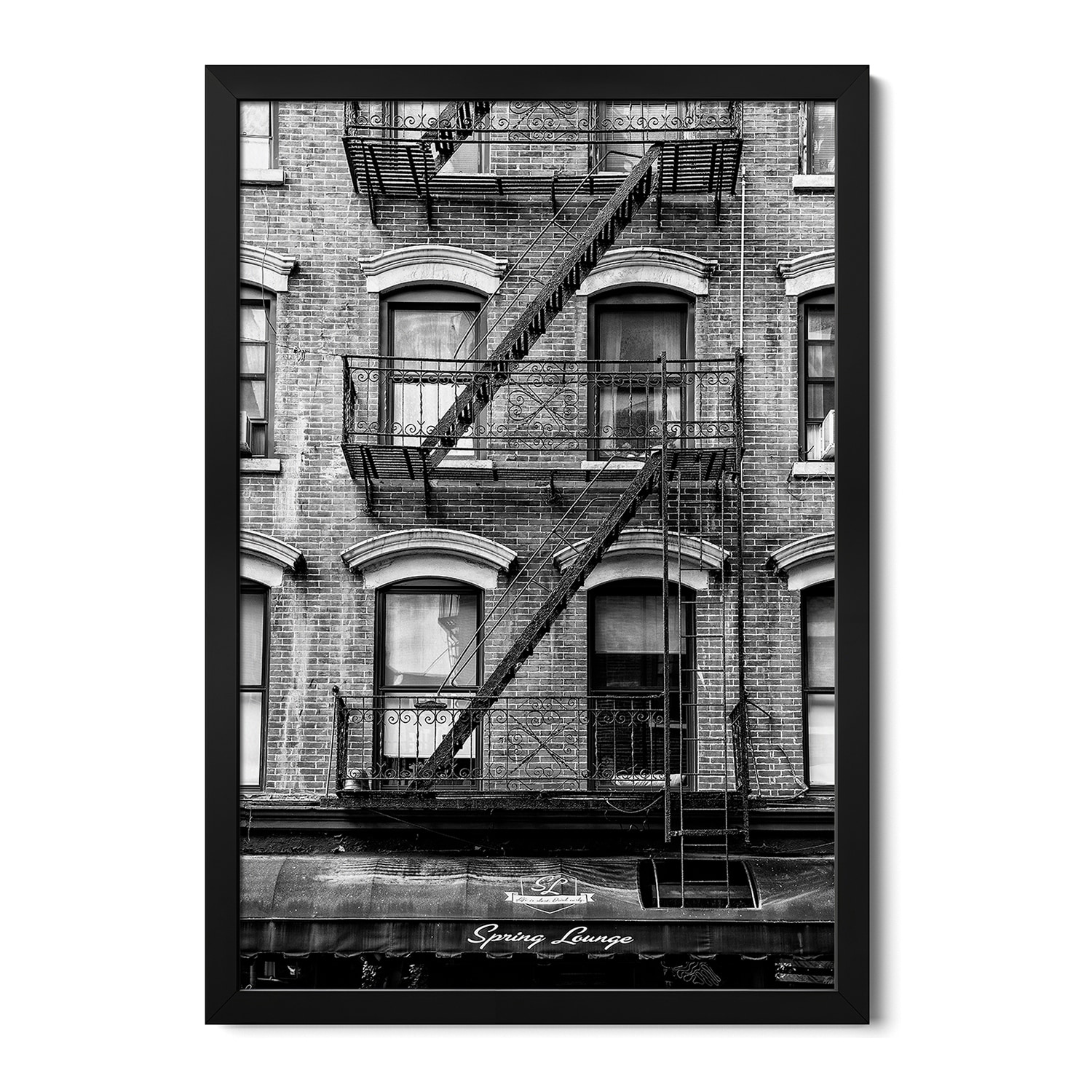 Black Fire Escape Stairs Premium Framed Poster by Philippe Hugonnard