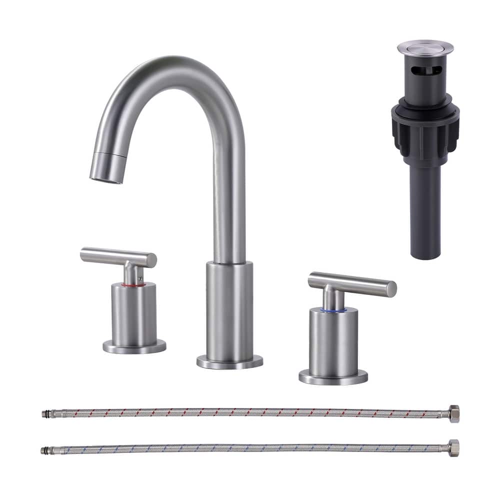 WOWOW Widespread 8 in.Double Handle Bathroom Faucet