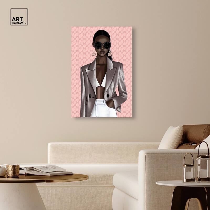 Cool Luxury Woman Canvas by Art Remedy, Gallery Wrapped