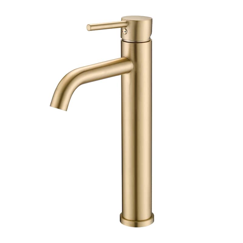 YASINU Bathroom Sink Faucet Single Handle Vessel Sink Faucet - Brushed Gold