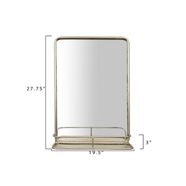 Metal Framed Wall Mirror with Shelf