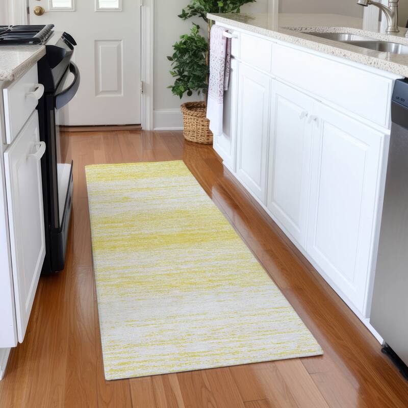 Premium Washable Super Soft Ombre Pixels Mayfield Rug - Yellow - 2'3" x 7'6"