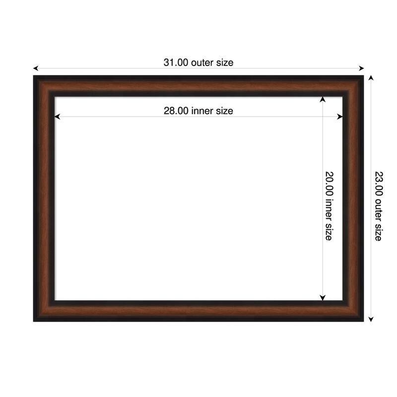 Amanti Art Yale Walnut Framed Dry Erase Magnetic Board - 31 x 23 in