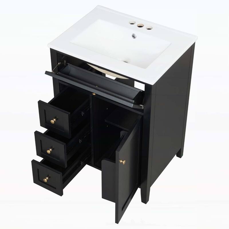 Freestanding Vanity Set with 3 Drawers,Adjustable Shelf