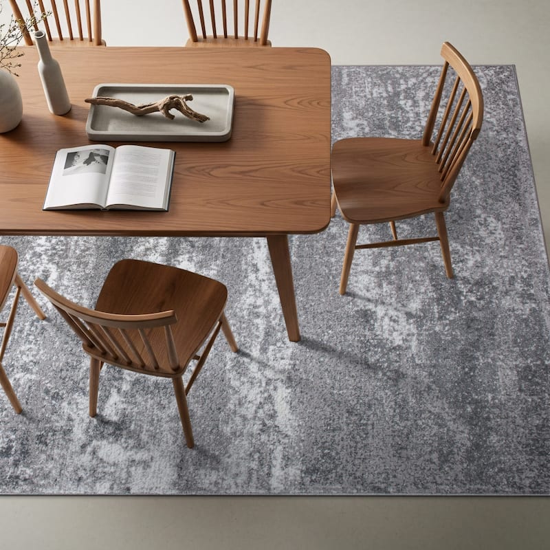 World Rug Gallery Distressed Abstract Watercolor Area Rug