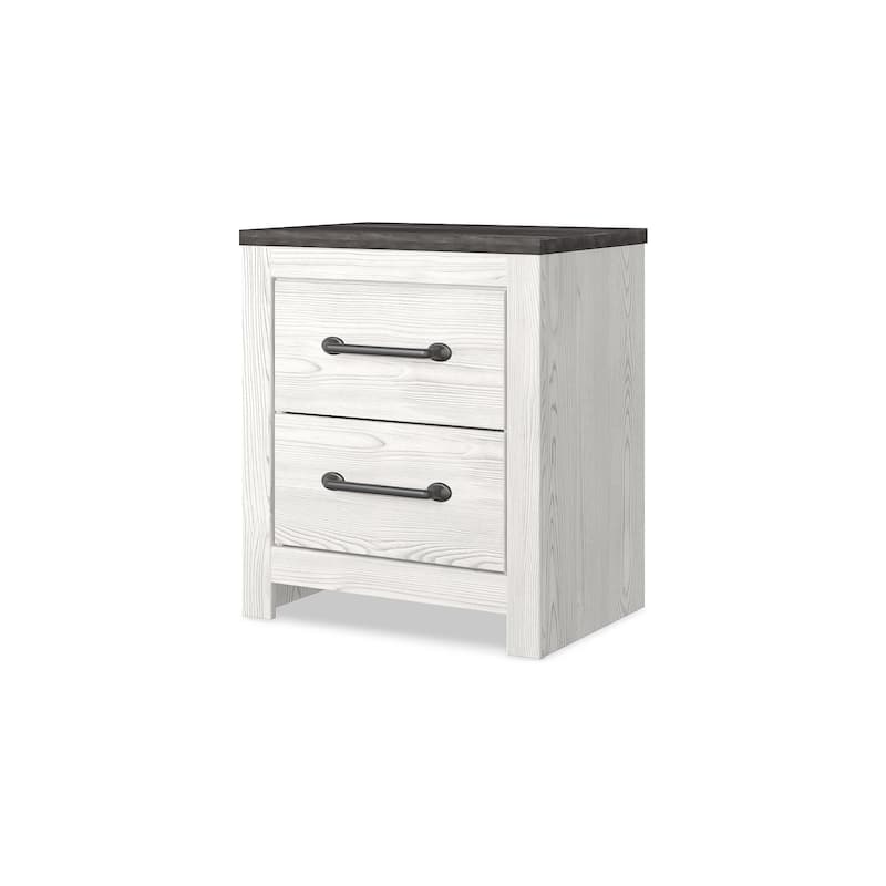 Signature Design by Ashley Gerridan Grey and White Woodgrain Nightstand