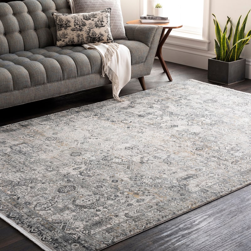 Layle Vintage Medallion Area Rug - 7' 6" x 11' 2" - Charcoal