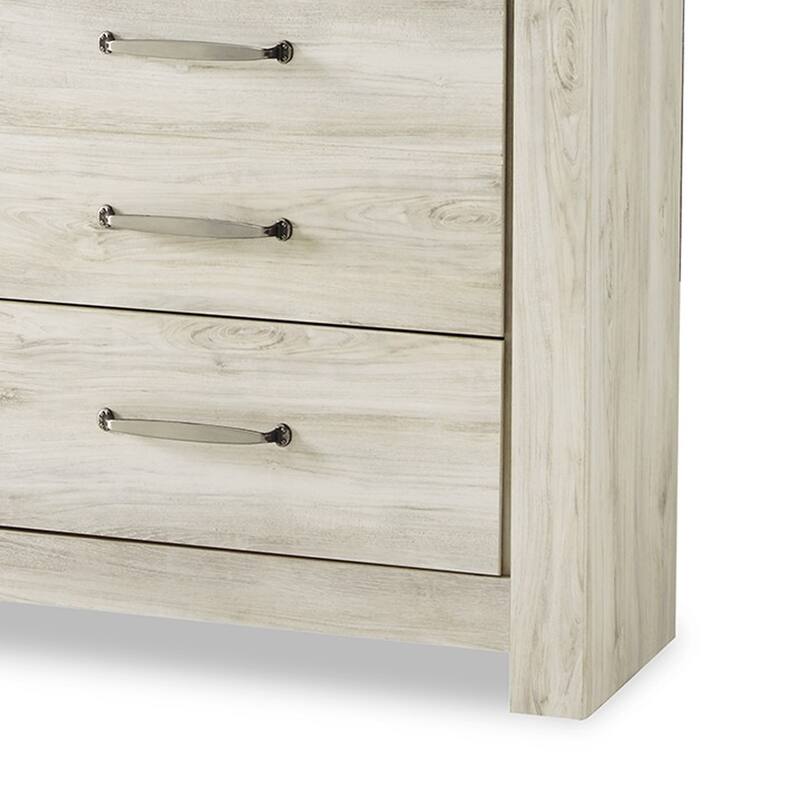 Simon Wide Dresser, 7 Drawers, Laminate Rustic Gray Whitewash Finish