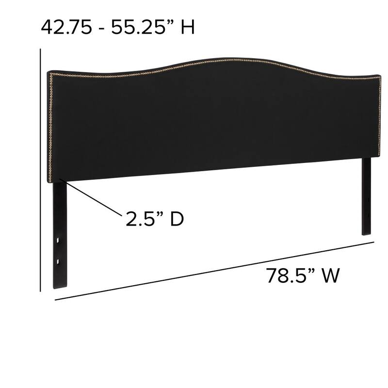 Arched Upholstered Headboard with Nailhead Trim