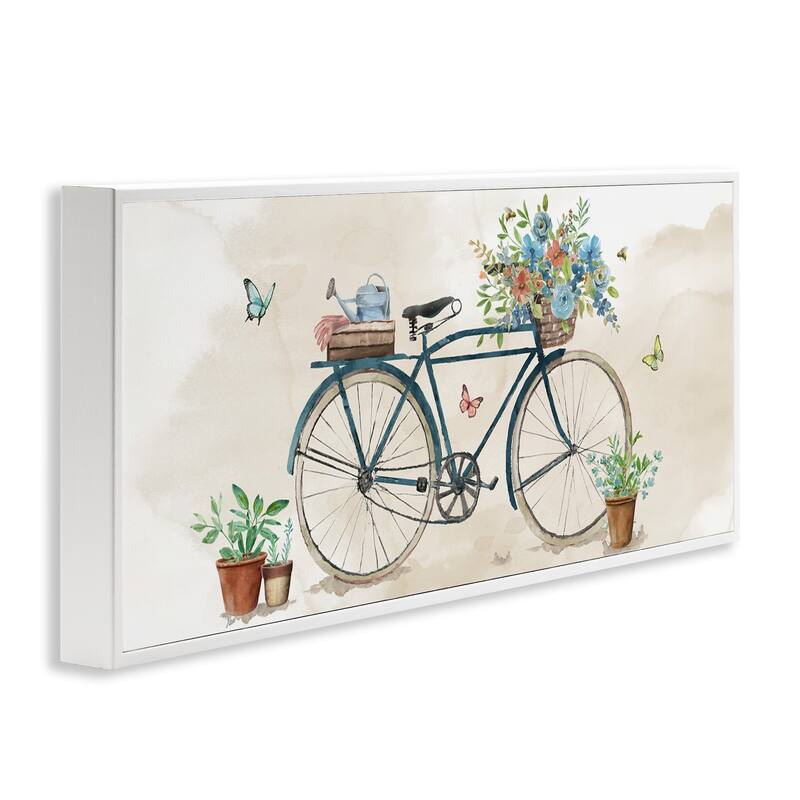 Stupell Garden Bicycle & Florals Framed Giclee Art Design By Nan