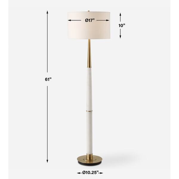 Uttermost Faro White Marble Floor Lamp - 61'' H X 17'' W X 17'' D