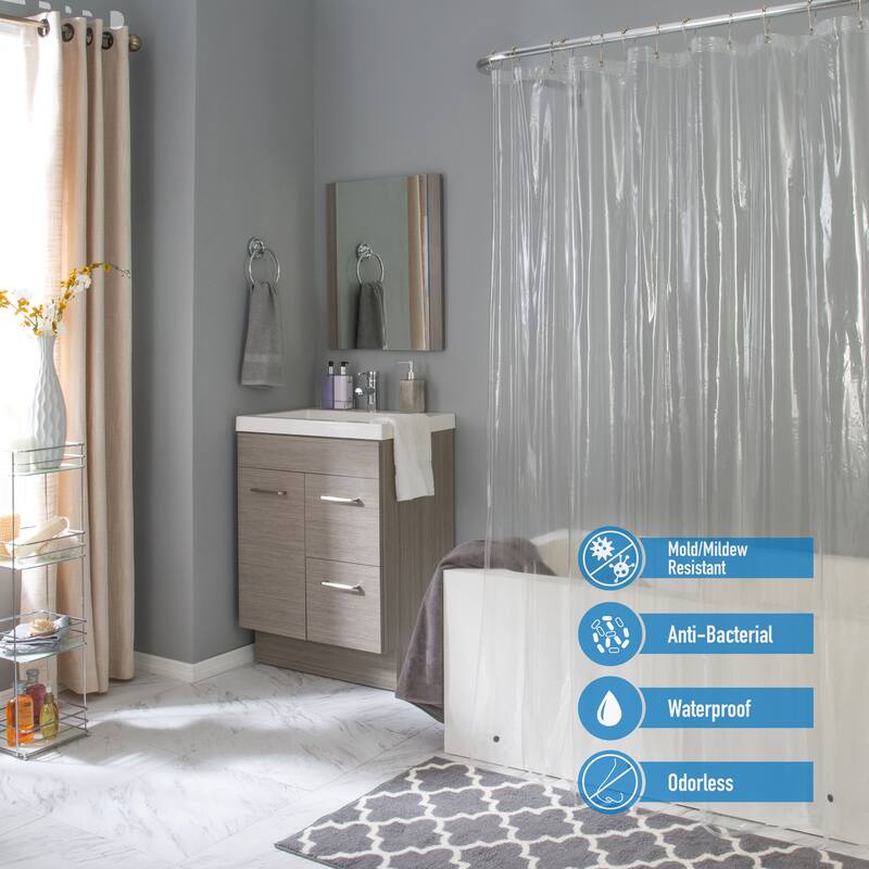 Bath Bliss 2 Pack Heavy Weight Shower Liner in Frost