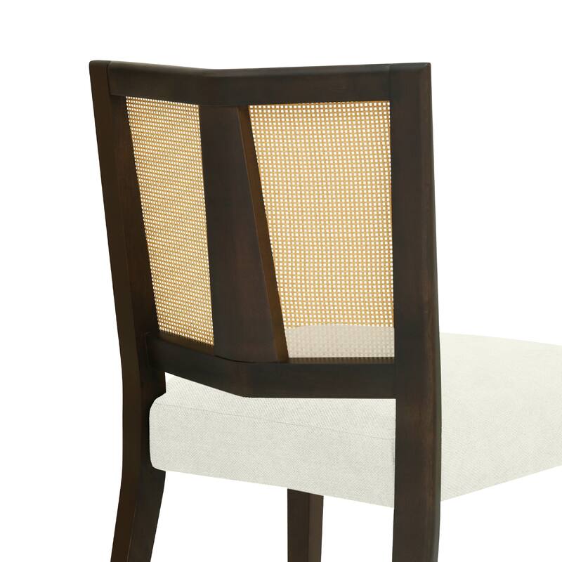 Christopher Knight Home - Oliver Mid-Century Rattan Back Upholstered Dining Chair Set of 2
