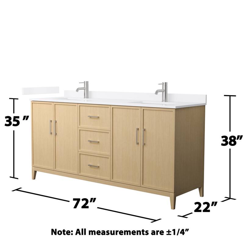 Elan 72-inch Double Vanity, Single Hole Quartz Top