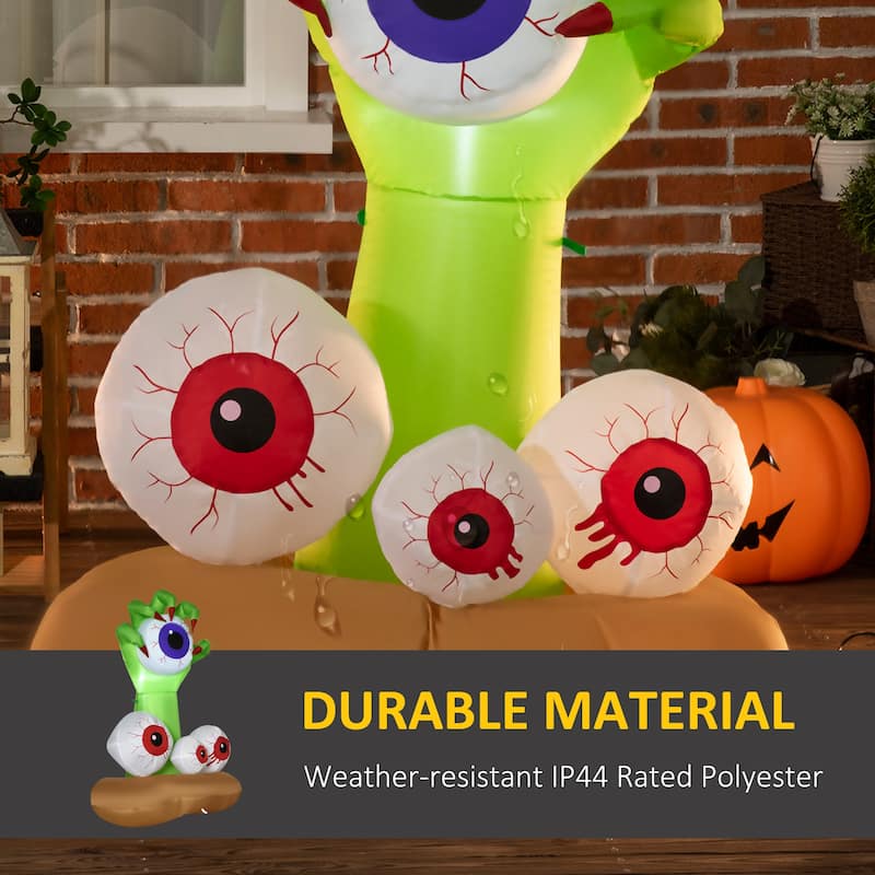 Outsunny 4' Hand Clutching Eyeball Halloween Decoration