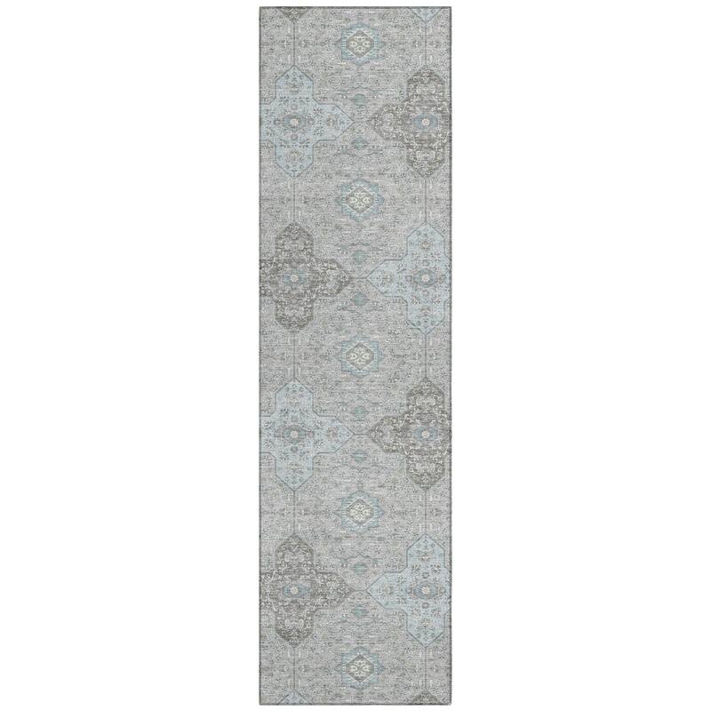 Machine Washable Indoor/ Outdoor Traditional Columbus Chantille Rug