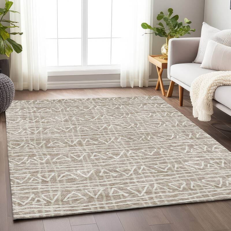 Premium Washable Super Soft Geo Mayfield Rug - Taupe - 9' x 12' - Rectangle