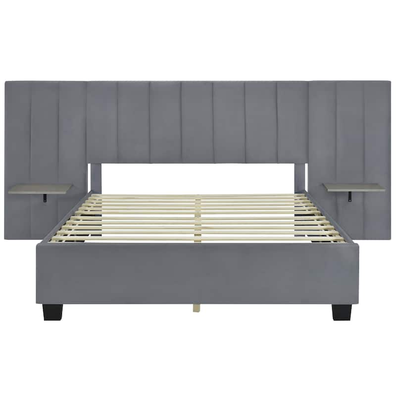 Velvet Upholstered Platform Bed