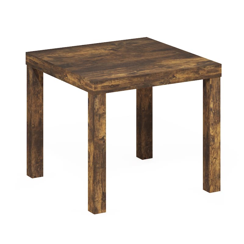 Furinno Classic Homey Square Side Table, Black - Amber Pine