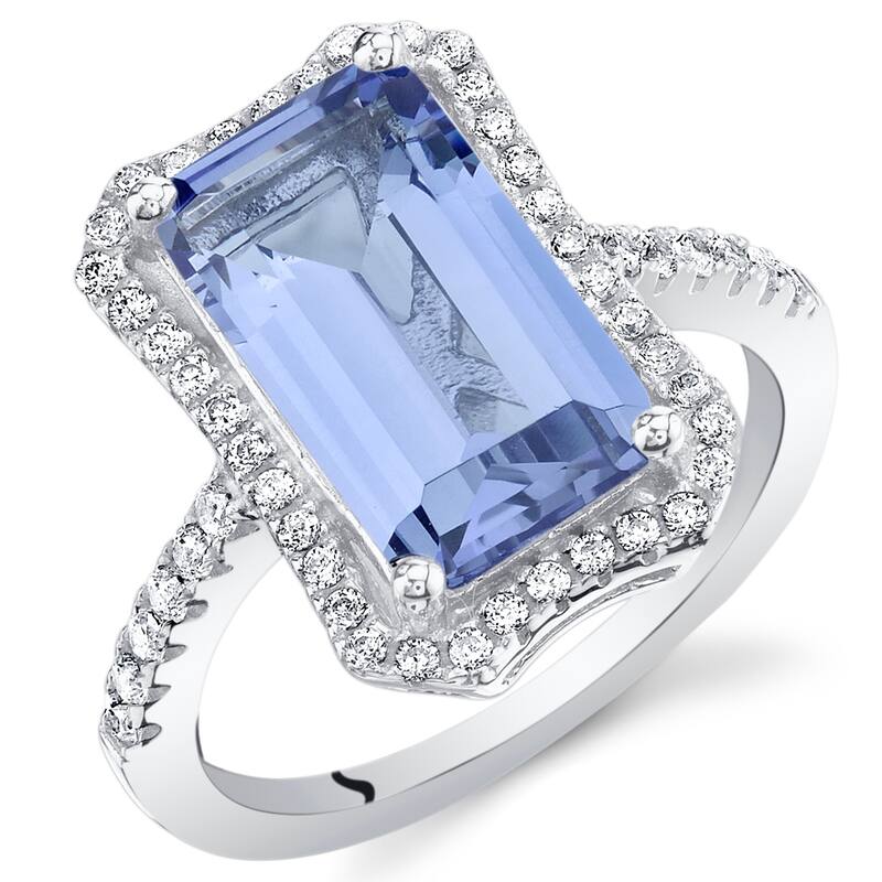Sterling Silver 4.5 ct Simulated Tanzanite Birthstone Ring