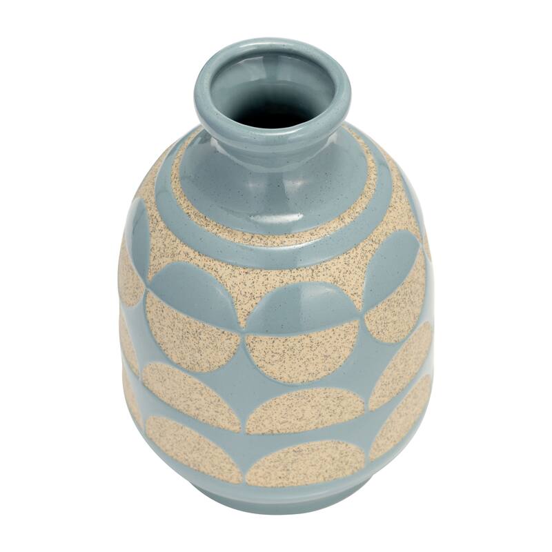 Sagebrook Home Artisanal 10" Half Circle Abstract Ceramic Vase