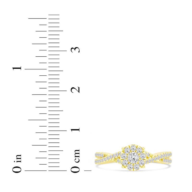 IGI Certified 1/2ct TDW Diamond Cross Over Engagement Ring in 10K Gold for Women