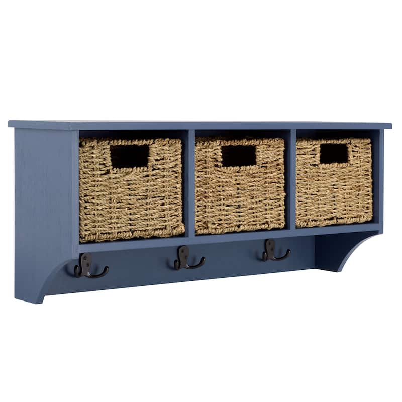 SAFAVIEH Jemina Black Hanging 3-Basket Wall Rack - 28" x 7.8" x 12" - 28"W x 8"D x 12"H