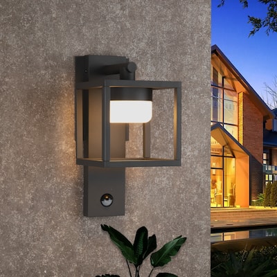 Outdoor Motion Sensor Wall Light - 650lm GX53 LED Bulb - Modern Wall Sconce - Waterproof