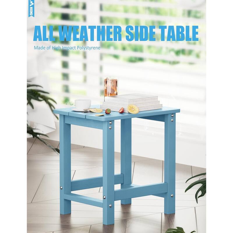 WINSOON Outside Adirondack Square Side Table, Weather Resistant Patio Tables Set Of 2