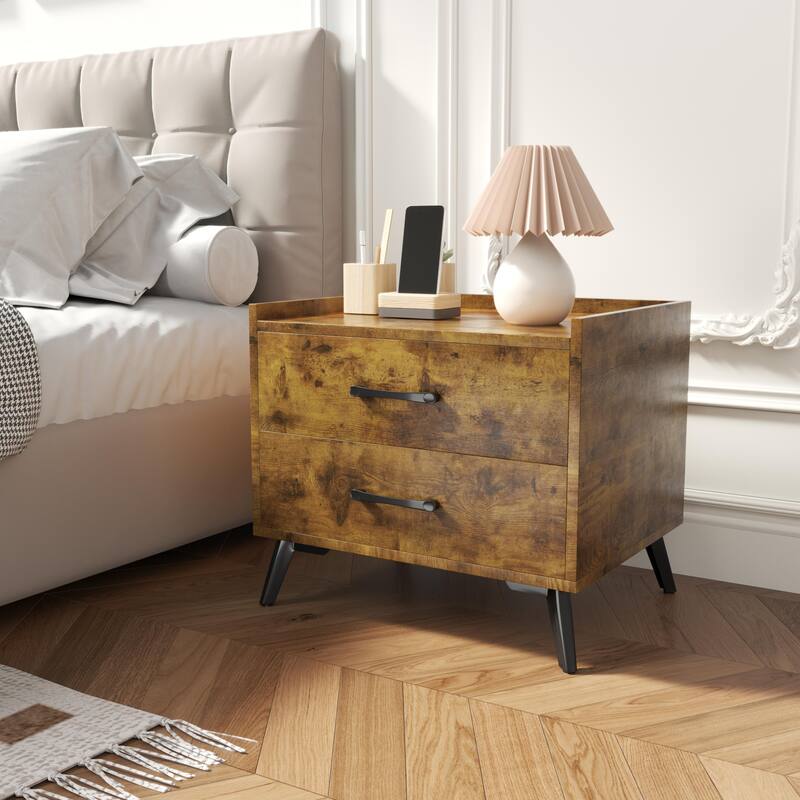 Edge Protection Design 2-Drawer Nightstand