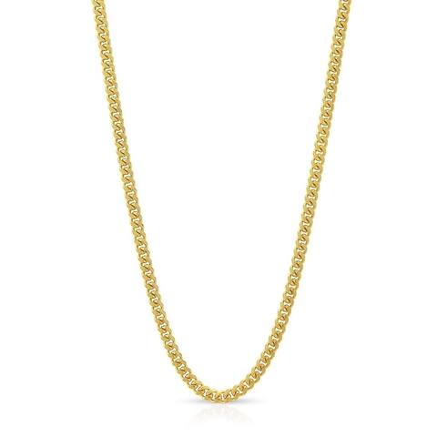 10K Yellow Gold 1MM Solid Miami Cuban Curb Link Necklace Chains, Gold Chain for Men & Women, 100% Real 10K Gold